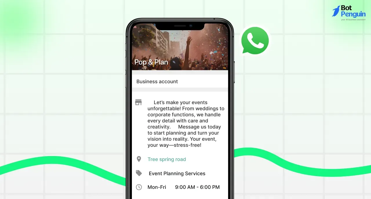 WhatsApp Business Description for Event Planner